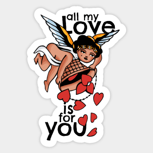 Vintage Cupid Bring Love to You Sticker